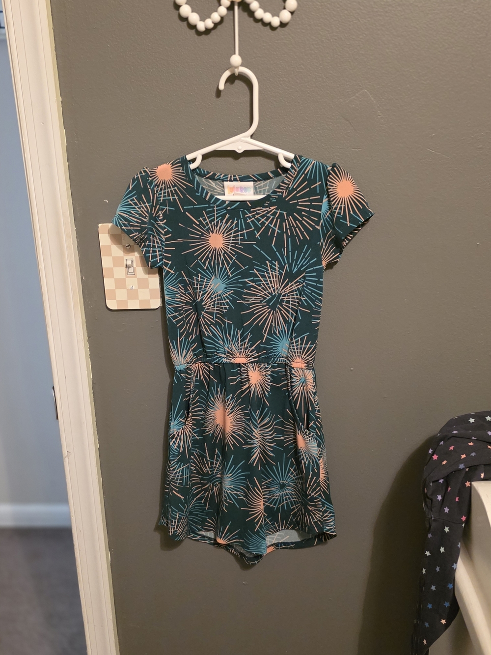LuLaRoe Teal Fire Cracker Dress
